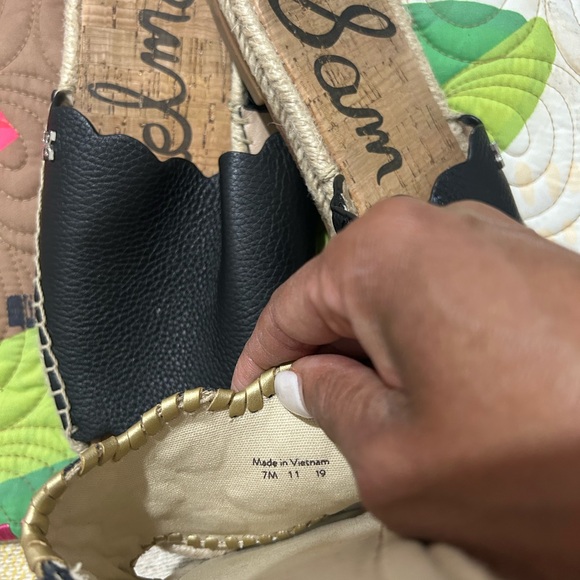 Black Sam Edelman espadrille slides size 8 - Picture 3 of 5